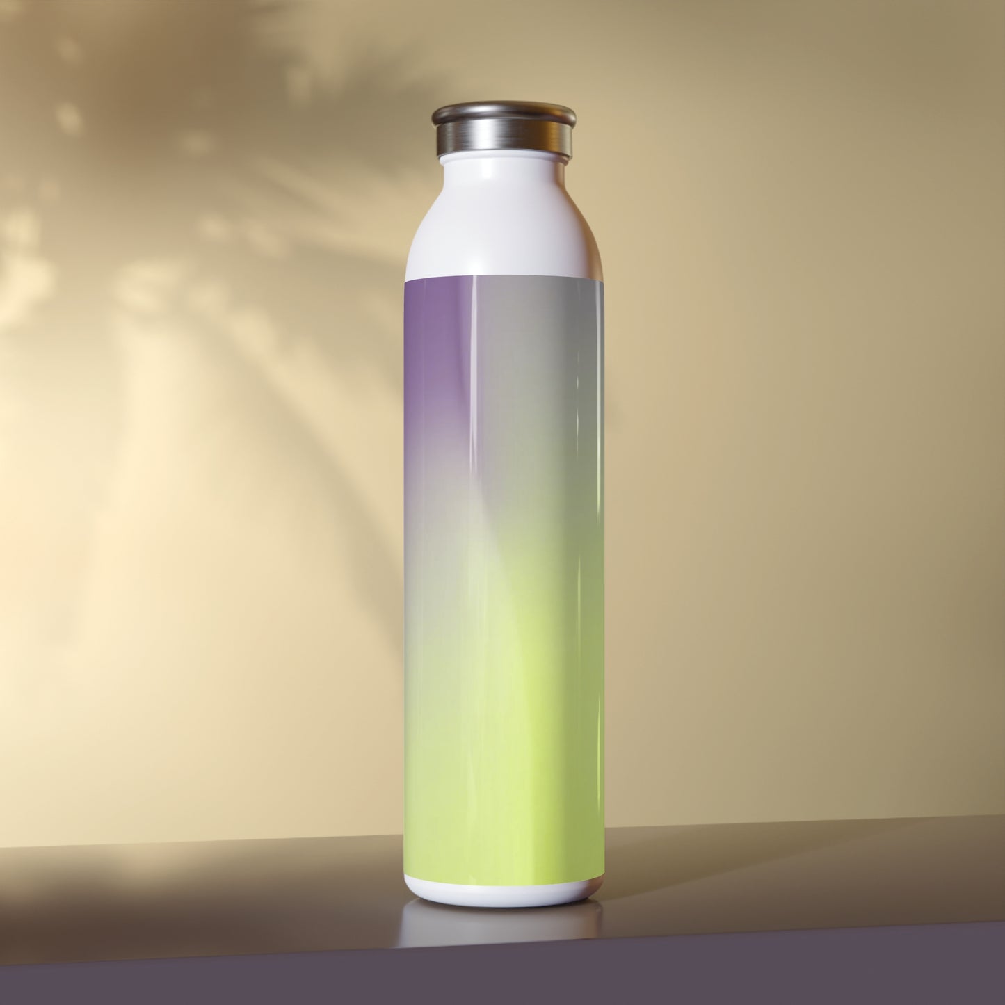 Purple Golden Fade Slim Water Bottle, 20 oz White
