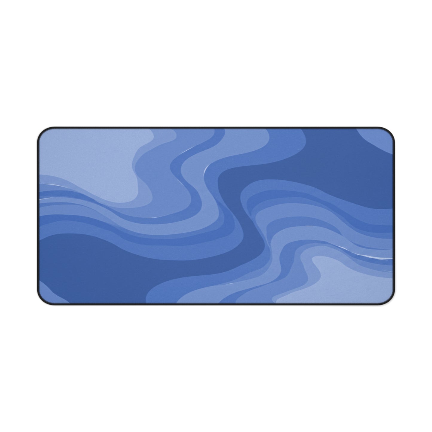 Deep Blue Wavey 16" x 32" Desk Mat