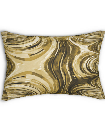 Uzi Spiral Light Brown Spun Polyester Lumbar Pillow, 20" x 14"