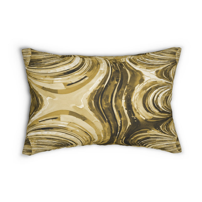 Uzi Spiral Light Brown Spun Polyester Lumbar Pillow, 20" x 14"