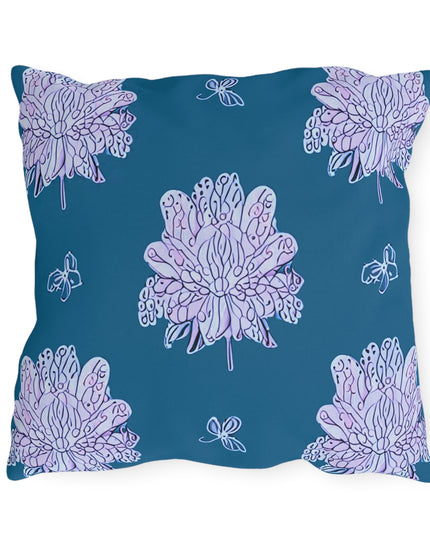Lavender Floral Butterflies 18" x 18" Outdoor Pillow