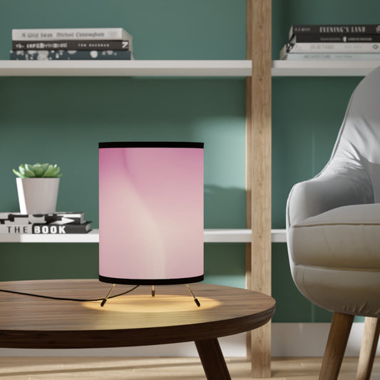 Pink Blush Fade Tripod Lamp with High-Res Printed Shade, US\CA plug