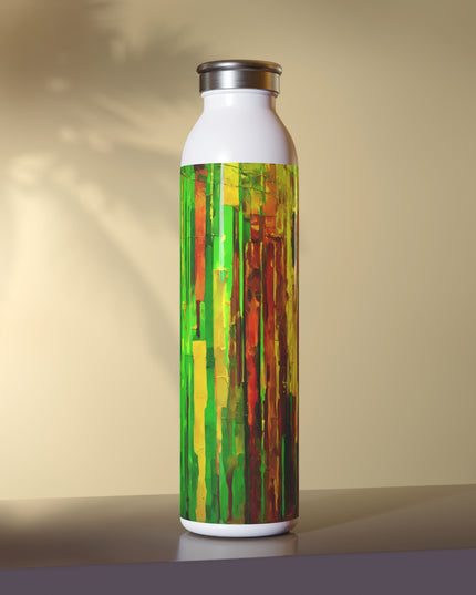 Striped Beta Slim Water Bottle, 20 oz White