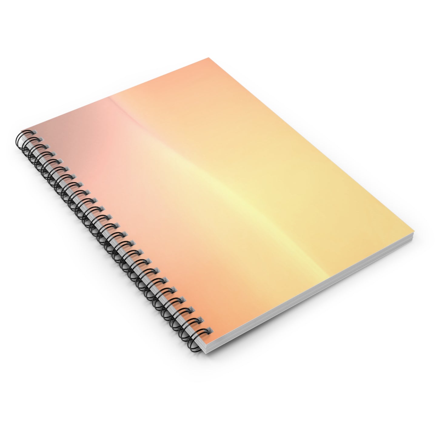 Hot Peach Fade Wavey Spiral Notebook - Ruled Line, 6" x 8", 118 pages