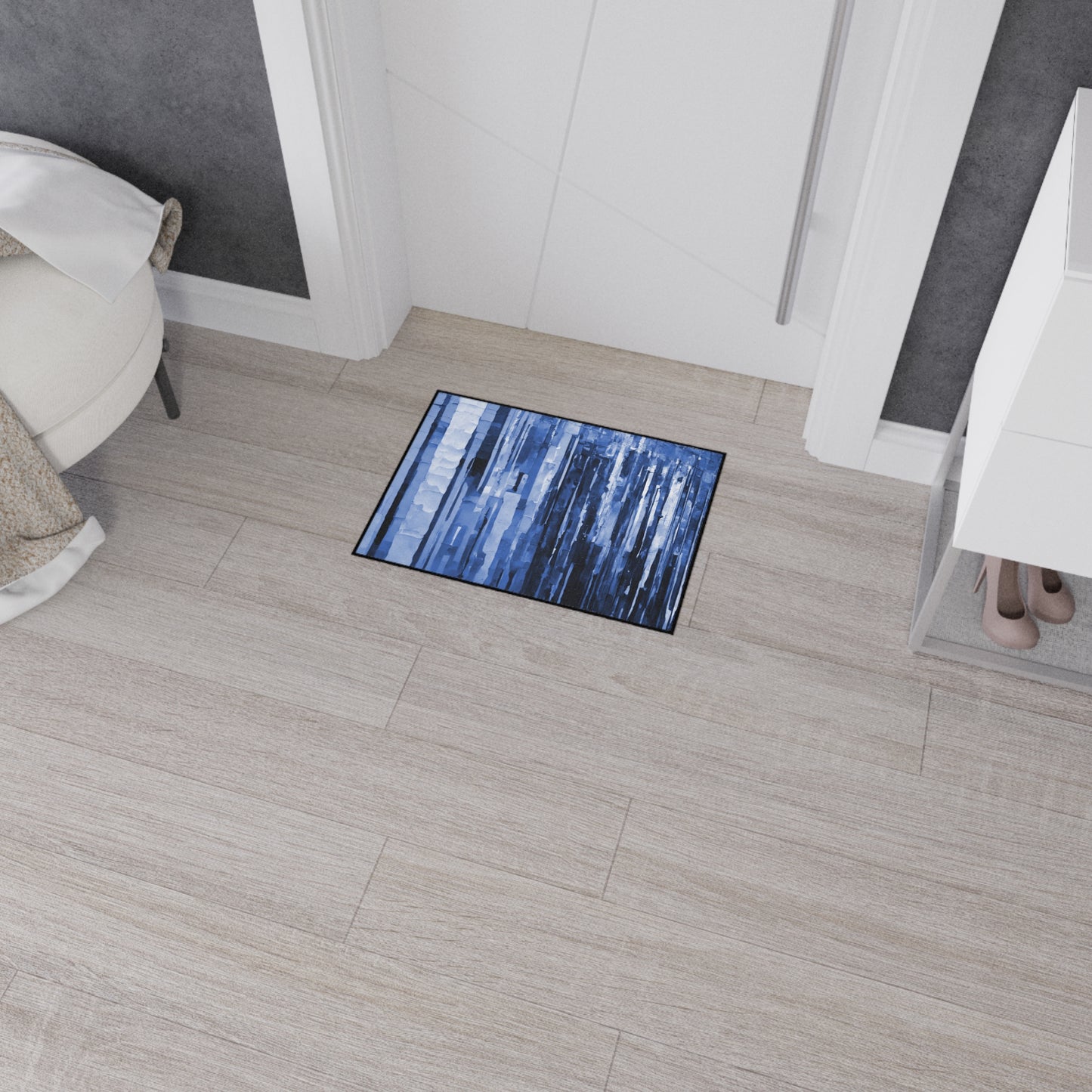 Striped Deep Blue 18" x 24" Heavy Duty Floor Mat