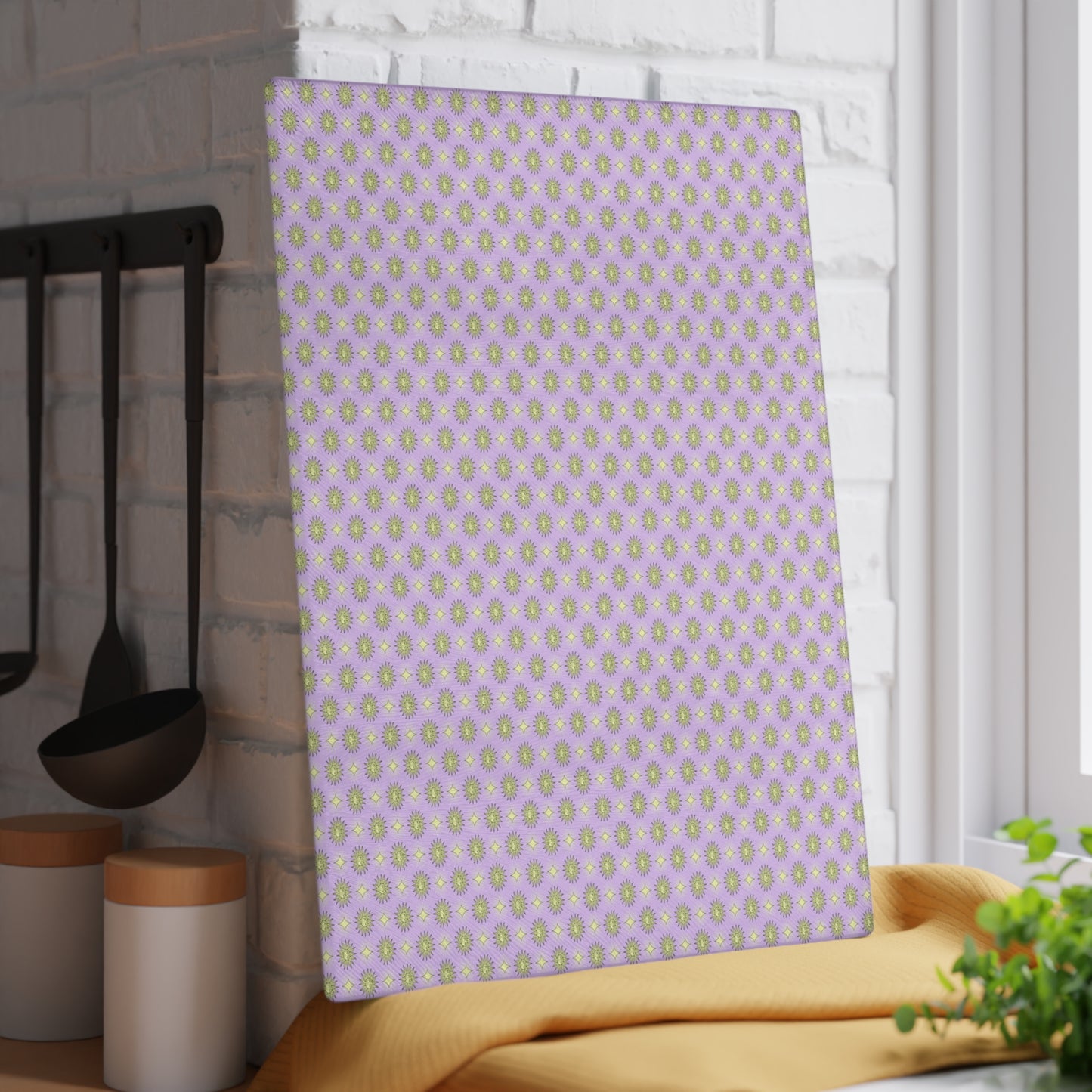 Magenta Star-crossed Bodies Glass Cutting Board, 11" x 15"