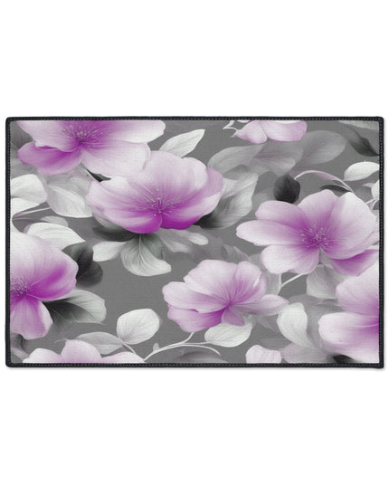 Purple Blossom Floral Bunch Heavy Duty Floor Mat, 18" x 27"