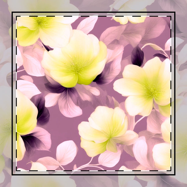 Lemon Blossom Floral Bunch Cotton Twill Napkin, 10" x 10"