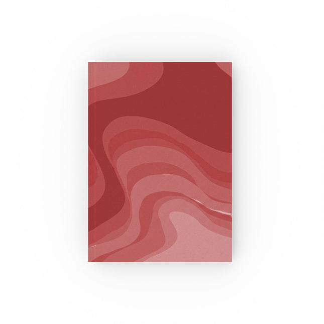 Power Red Wavey 5.2" x 7.4" Hard Backed Journal with 128 blank pages