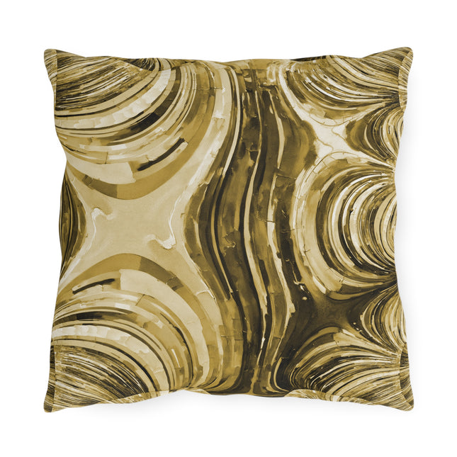 Uzi Spiral Light Brown Outdoor Pillow, 16" x 16"
