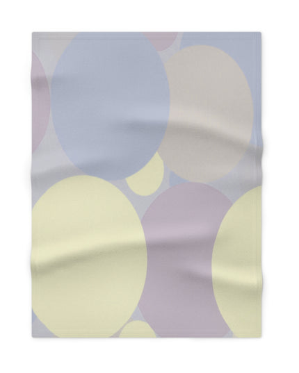 Pastel Soft Blue and Soft White Patches Soft Fleece Baby Blanket, 30" x 40"