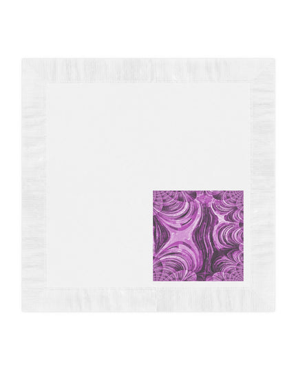 Uzi Spiral Powder Lavender White Coined Napkins, 6.5" x 6.5"