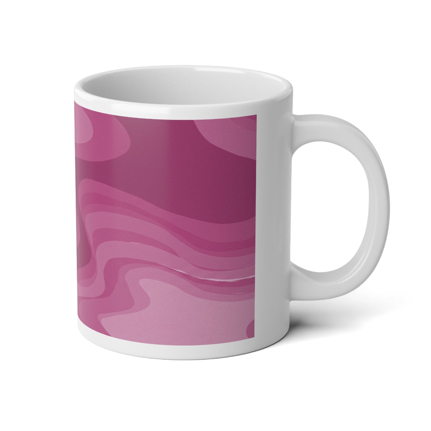 Pinky Mauve Wavey 20 oz White Glossy Jumbo Mug