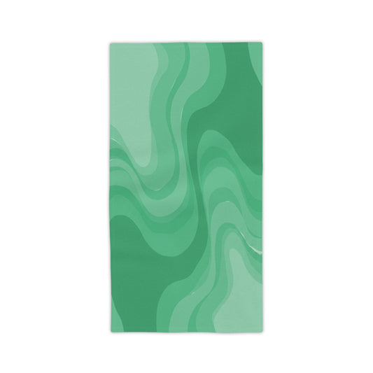 Mint Green Wavey Beach Towel, 24" x 44"