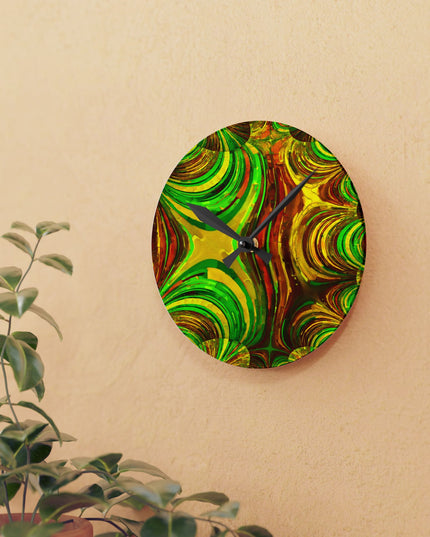 Uzi Spiral Beta Acrylic Round Wall Clock, 8" x 8"