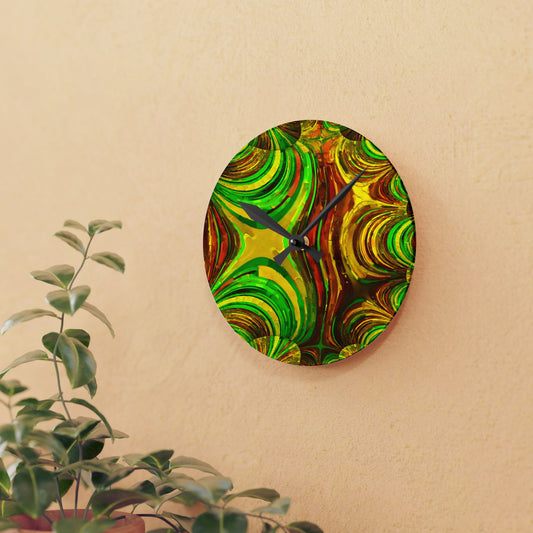 Uzi Spiral Beta Acrylic Round Wall Clock, 8" x 8"