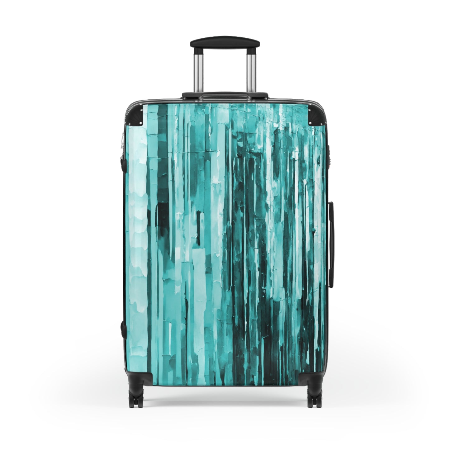 Striped Tif Large Suitcase with built in lock, 4 double-wheels, telescopic handle, and ABS back hard-shell