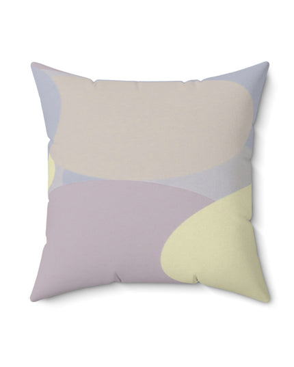 Pastel Soft Blue and Soft White Patches 18" x 18" Faux Suede Square Pillow