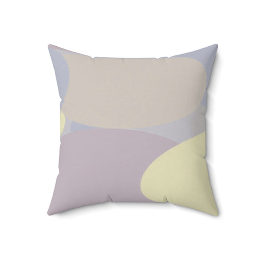 Pastel Soft Blue and Soft White Patches 18" x 18" Faux Suede Square Pillow