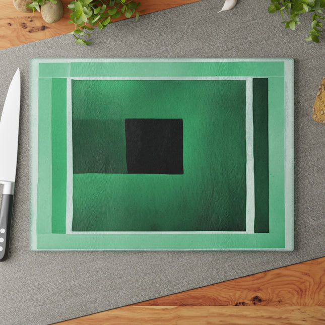 Mint Shadow Glass Cutting Board, 11" x 15"