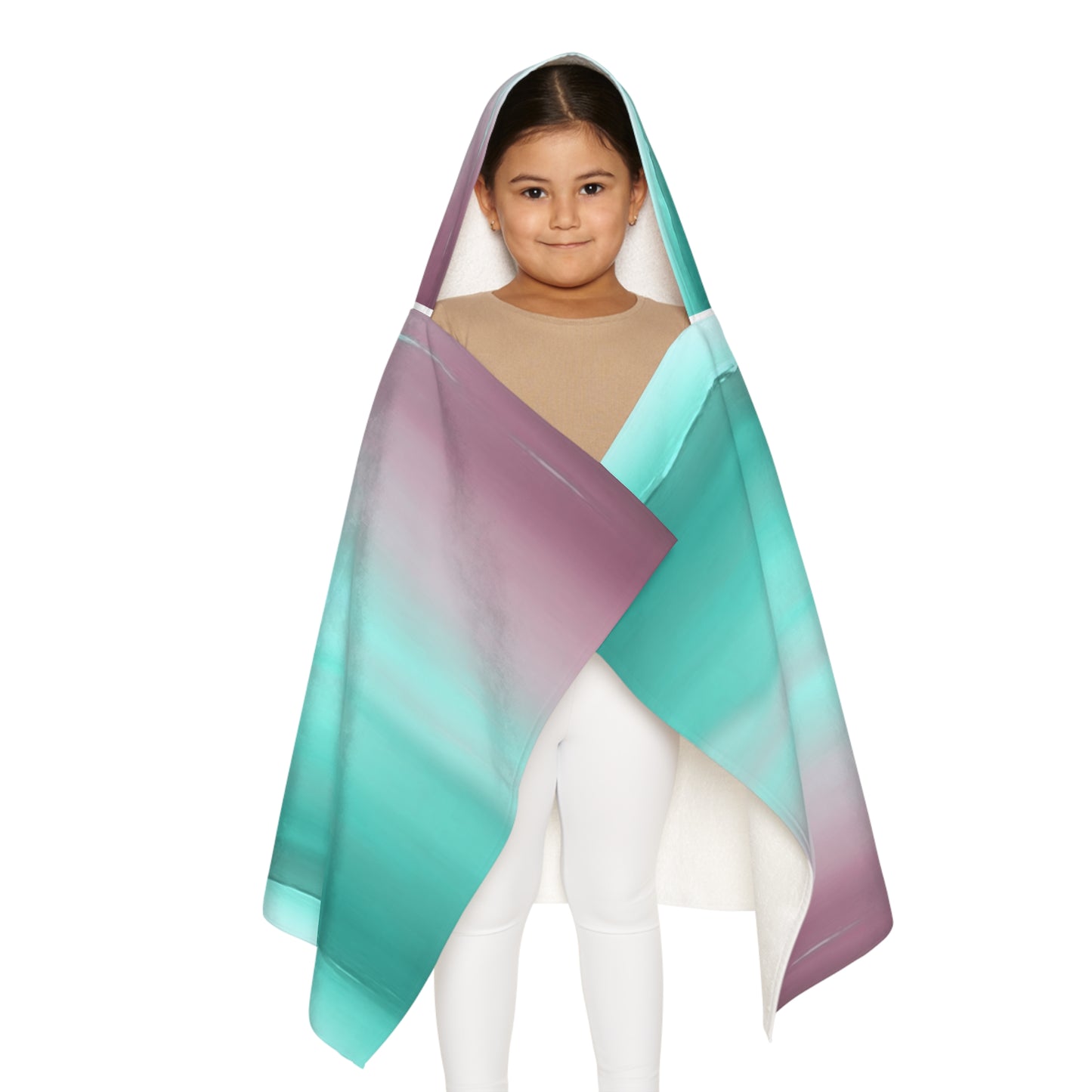 Green Sea Lavender Fog Youth Hooded Towel, 24" x 48"