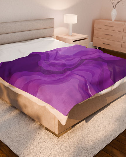 Wavey Purple Wavey Velveteen Plush Blanket, 60" x 80"