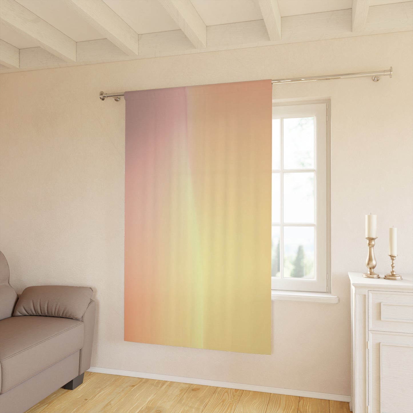 Hot Peach Fade Window Curtain, 50" x  84", blackout