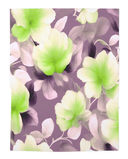 Lime Lavender Floral Bunch Baby Swaddle 30″×40″ Blanket