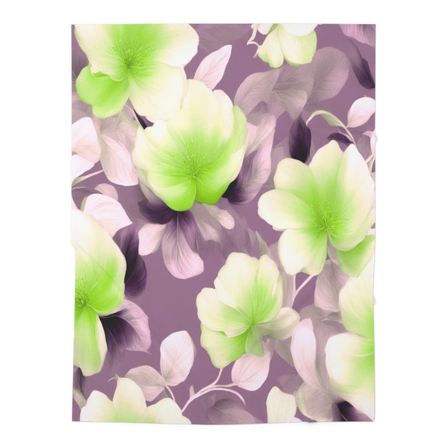 Lime Lavender Floral Bunch Baby Swaddle 30″×40″ Blanket