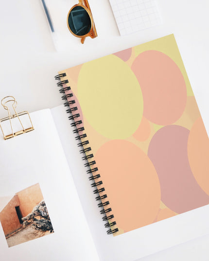 Pastel Hot Peach Patches Spiral Notebook - Ruled Line, 6" x 8", 118 pages