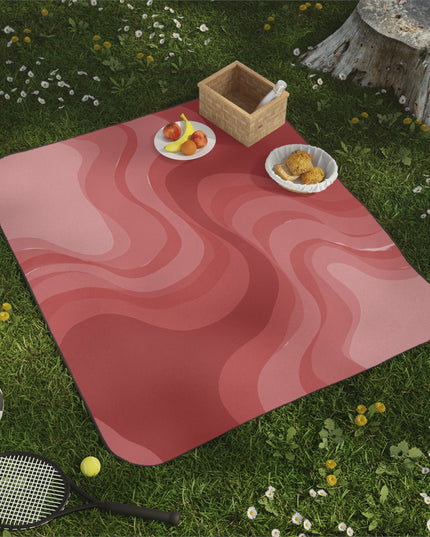 Power Red Wavey 61" × 51" Picnic Blanket