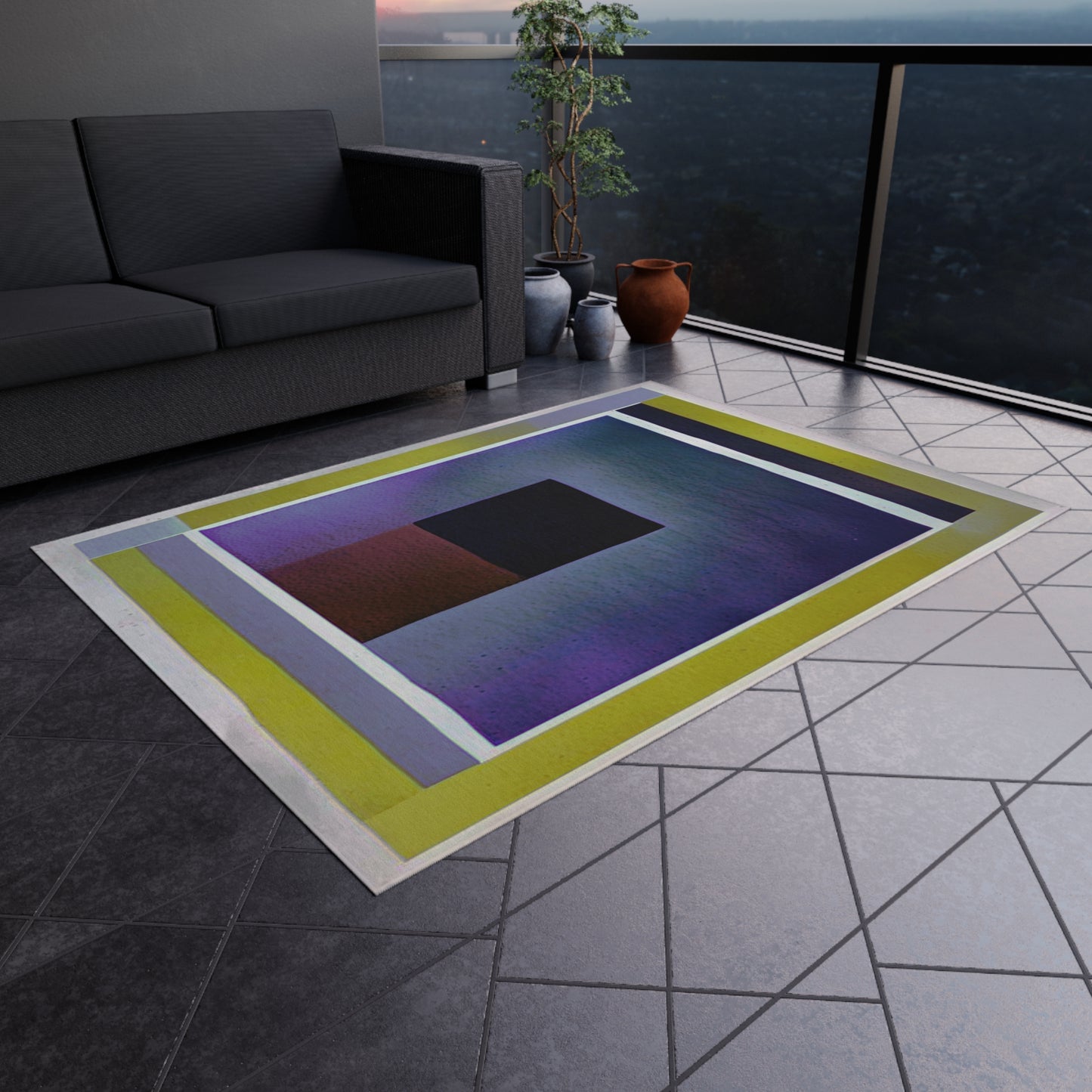 Zeta Shadow Outdoor Rug, 60" x 84"