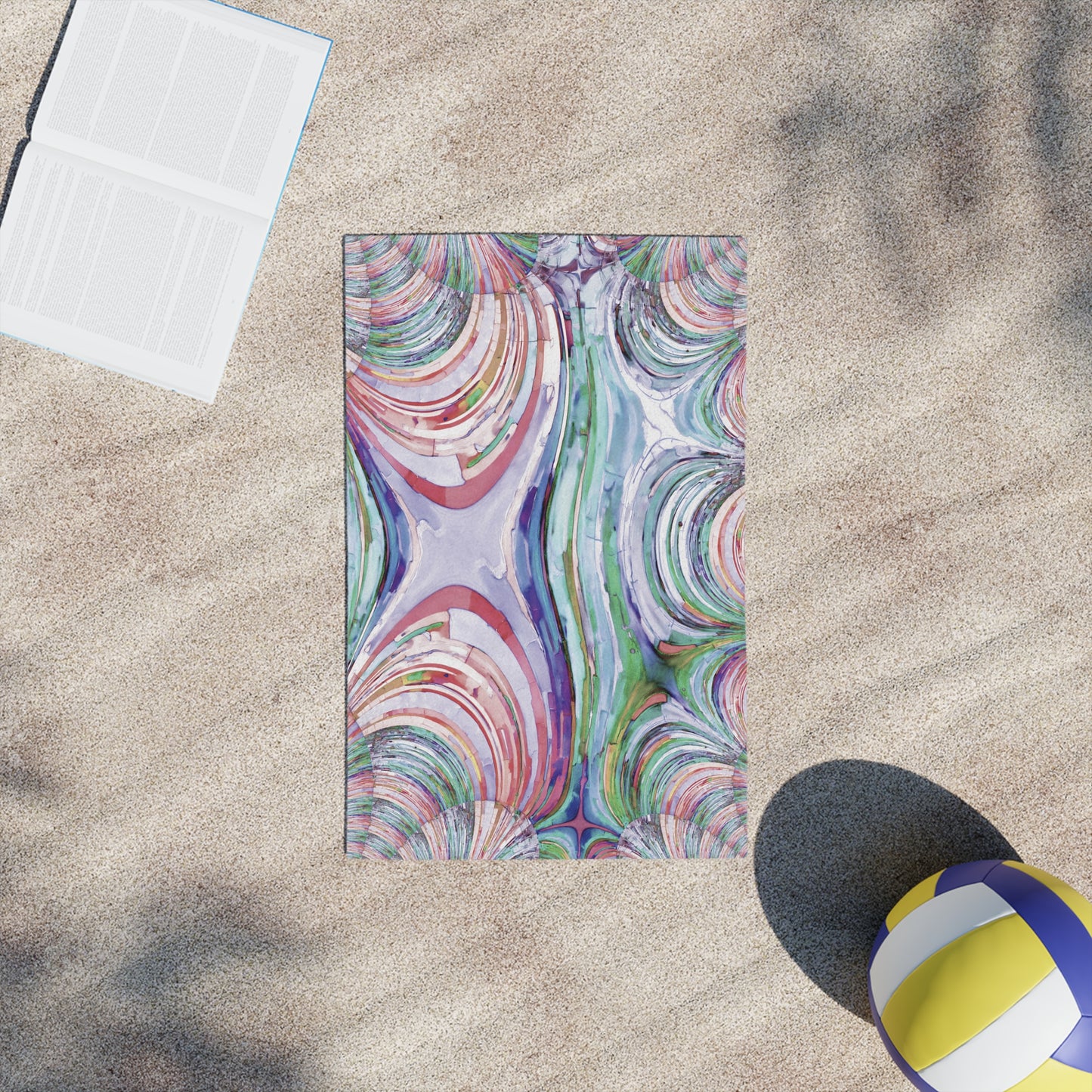 Uzi Spiral Pastels Beach Towel, 18" x 27"