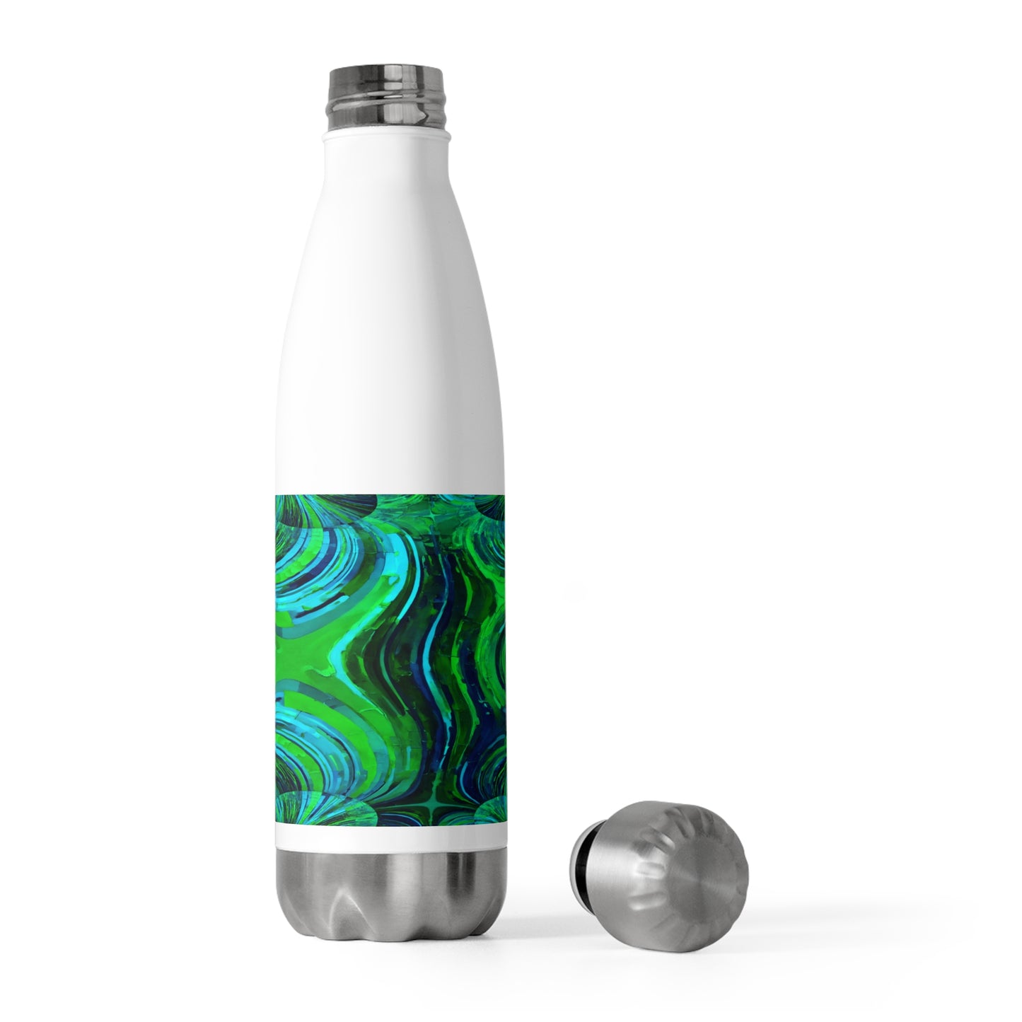 Uzi Spiral Blue Green 20oz Insulated Water Bottle