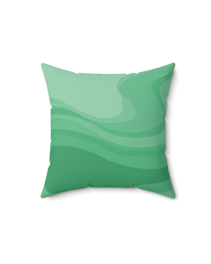 Mint Green Wavey 14" x 14" Faux Suede Square Pillow