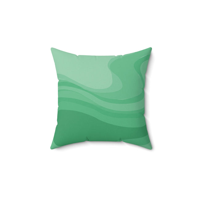 Mint Green Wavey 14" x 14" Faux Suede Square Pillow