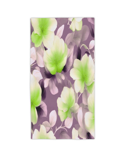 Lime Lavender Floral Bunch Beach Towel, 24" x 44"