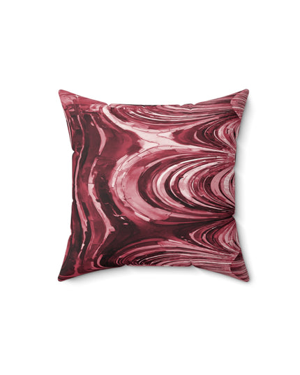 Uzi Spiral Ruby 14" x 14" Faux Suede Square Pillow