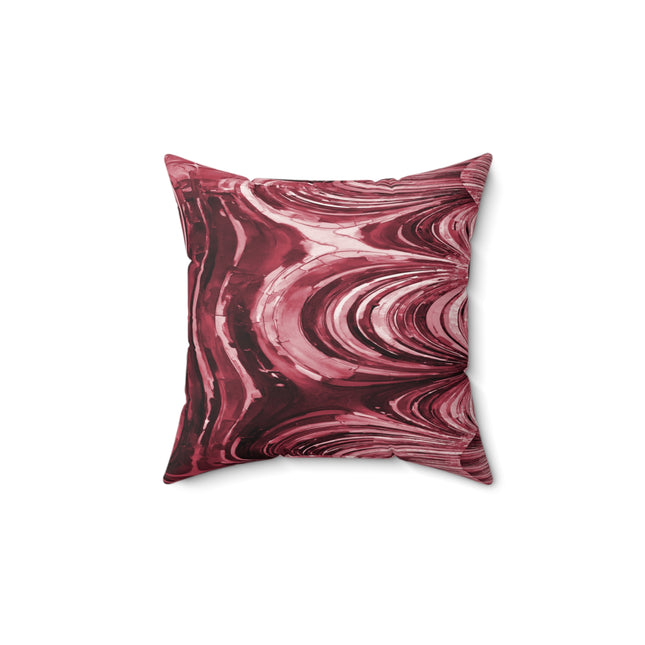 Uzi Spiral Ruby 14" x 14" Faux Suede Square Pillow