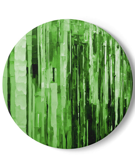 Striped Mint Pastel 4" x 4" Round Ceramic Coaster
