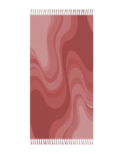 Power Red Wavey 38" × 81" Boho Beach Cloth