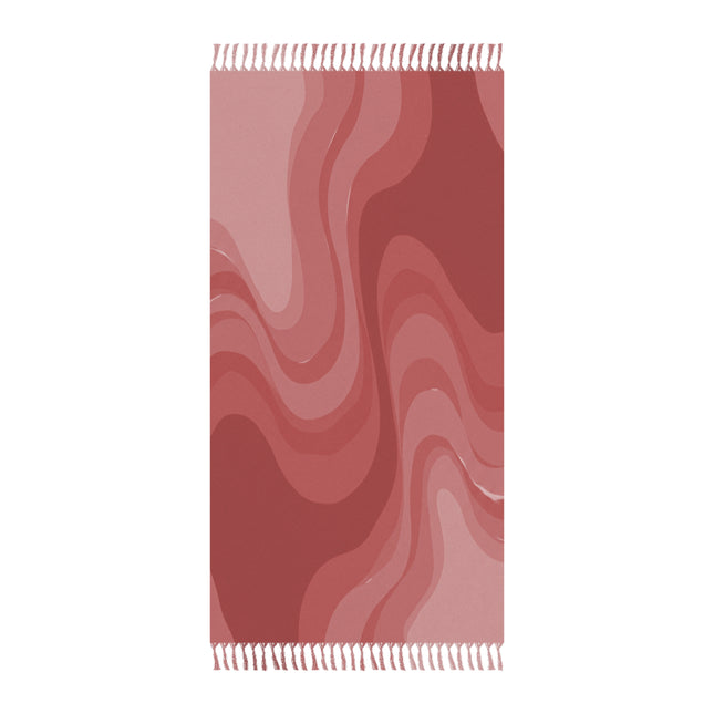 Power Red Wavey 38" × 81" Boho Beach Cloth