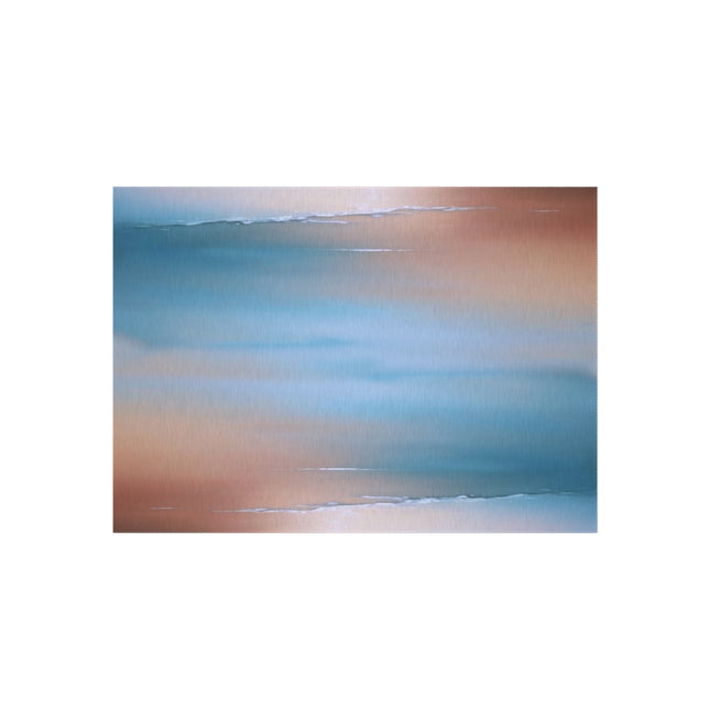 Blue Sea Peach Fog Outdoor Rug, 60" x 84"