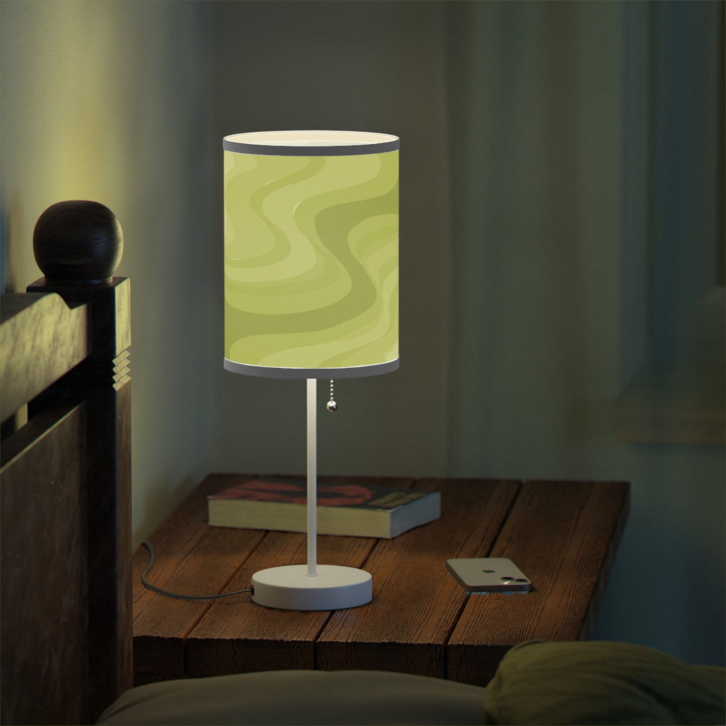 Lemon Wavey Table Lamp on a White or Silver Stand, US|CA plug