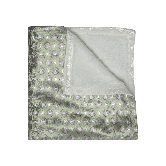 Olive Star-crossed Bodies Crushed Velvet Blanket, 50" x 60"