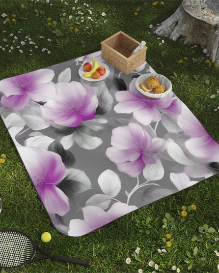 Purple Blossom Floral Bunch 61" × 51" Picnic Blanket