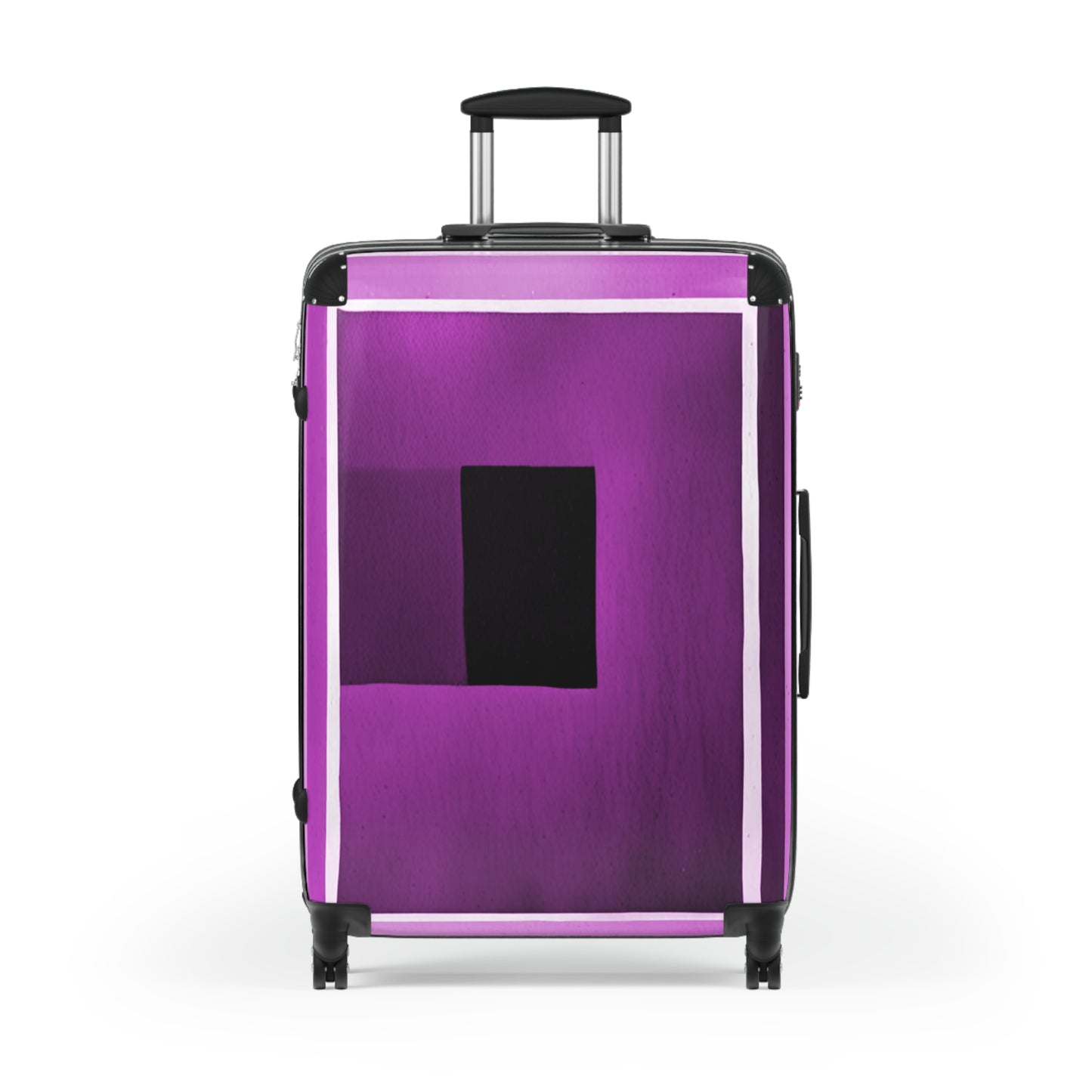 Magenta Shadow Large Suitcase with built in lock, 4 double-wheels, telescopic handle, and ABS back hard-shell