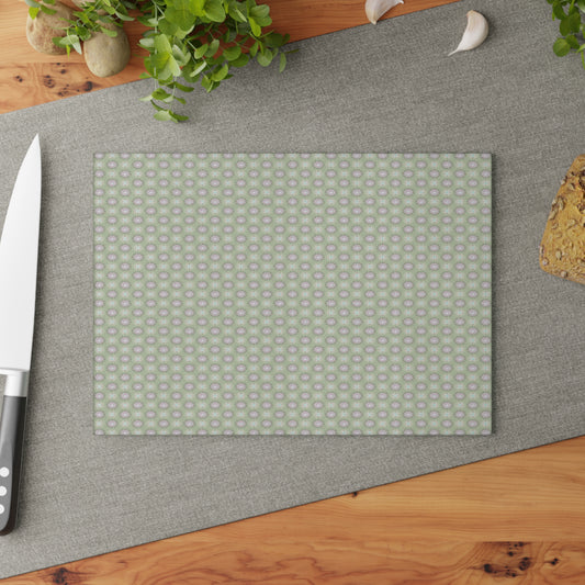 Olive Star-crossed Bodies Glass Cutting Board,  8" x 11"