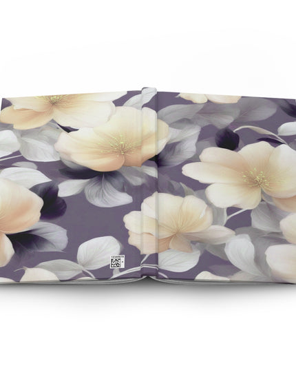 White Blush Floral Bunch Hardcover Journal Matte with 150 lined pages, 5.75" x 8"
