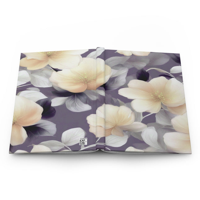 White Blush Floral Bunch Hardcover Journal Matte with 150 lined pages, 5.75" x 8"